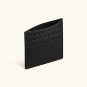 Slim profile of the black ALTAIR leather cardholder